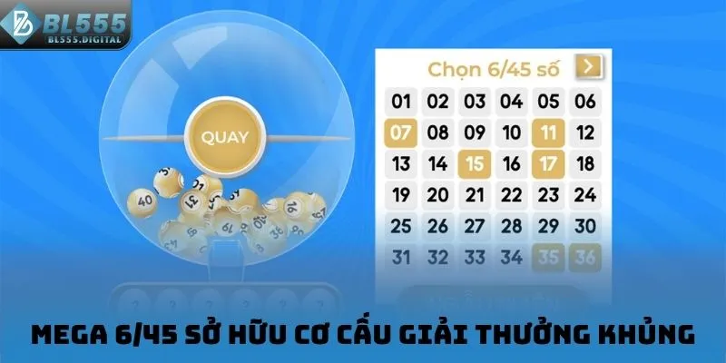 Mega 6/45 sở hữu cơ cấu giải thưởng khủng